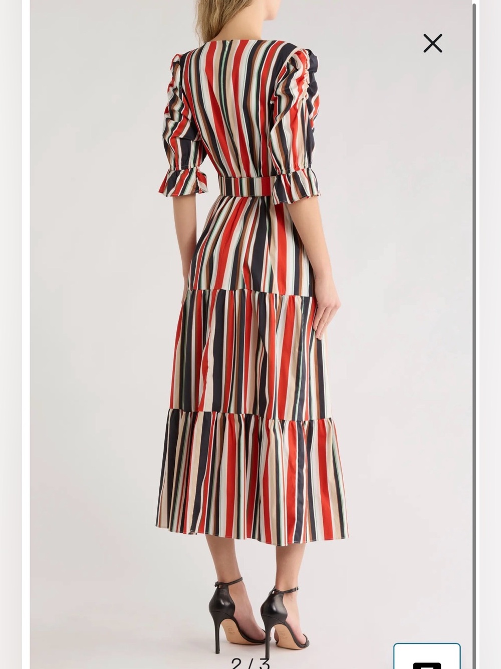 NWOT- Hutch Arlo Stripe Short Sleeve Tiered Dress, Multi Riviera Stripe, size 12 - Picture 2 of 12
